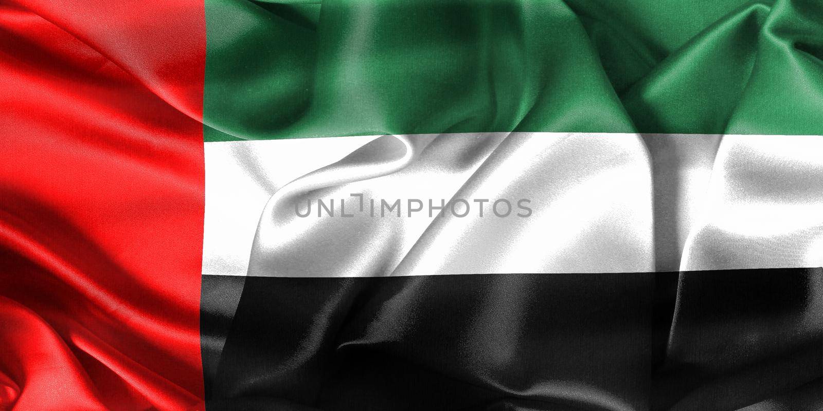 united arab emirates flag - realistic waving fabric flag