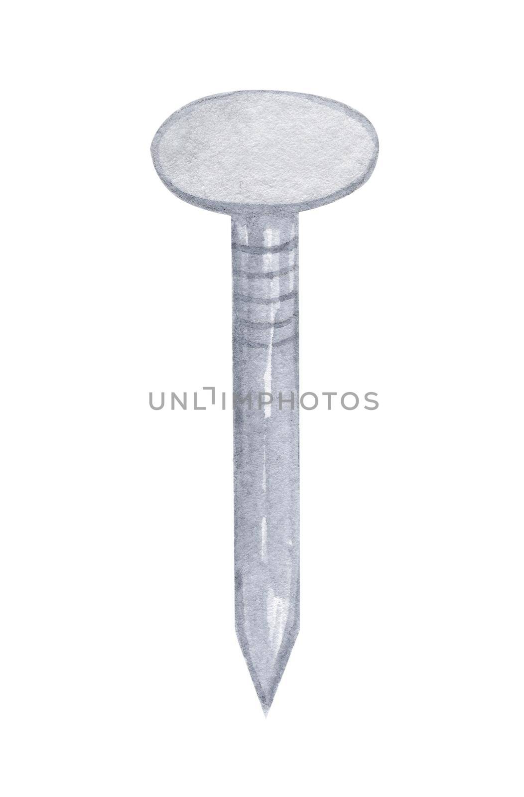 watercolor metal nail isolated on white by dreamloud