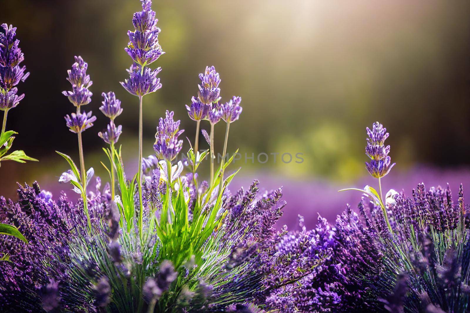 Lavender garden, flower bed in bloom, soft focus, late by 2ragon