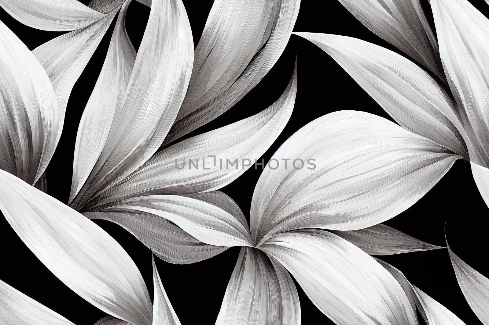 seamless abstract floral background with grey and white leaves by 2ragon