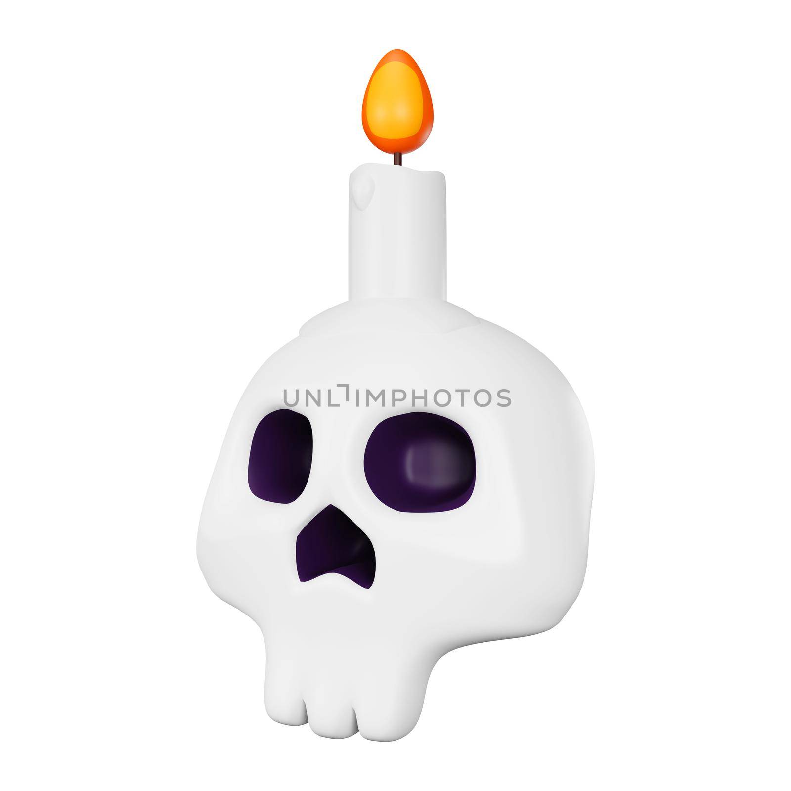 3d rendering of skull candle halloween icon by Rahmat_Djayusman