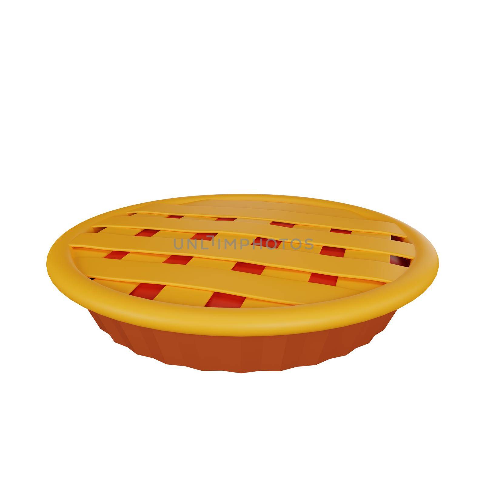 3d rendering of apple pie thanksgiving icon