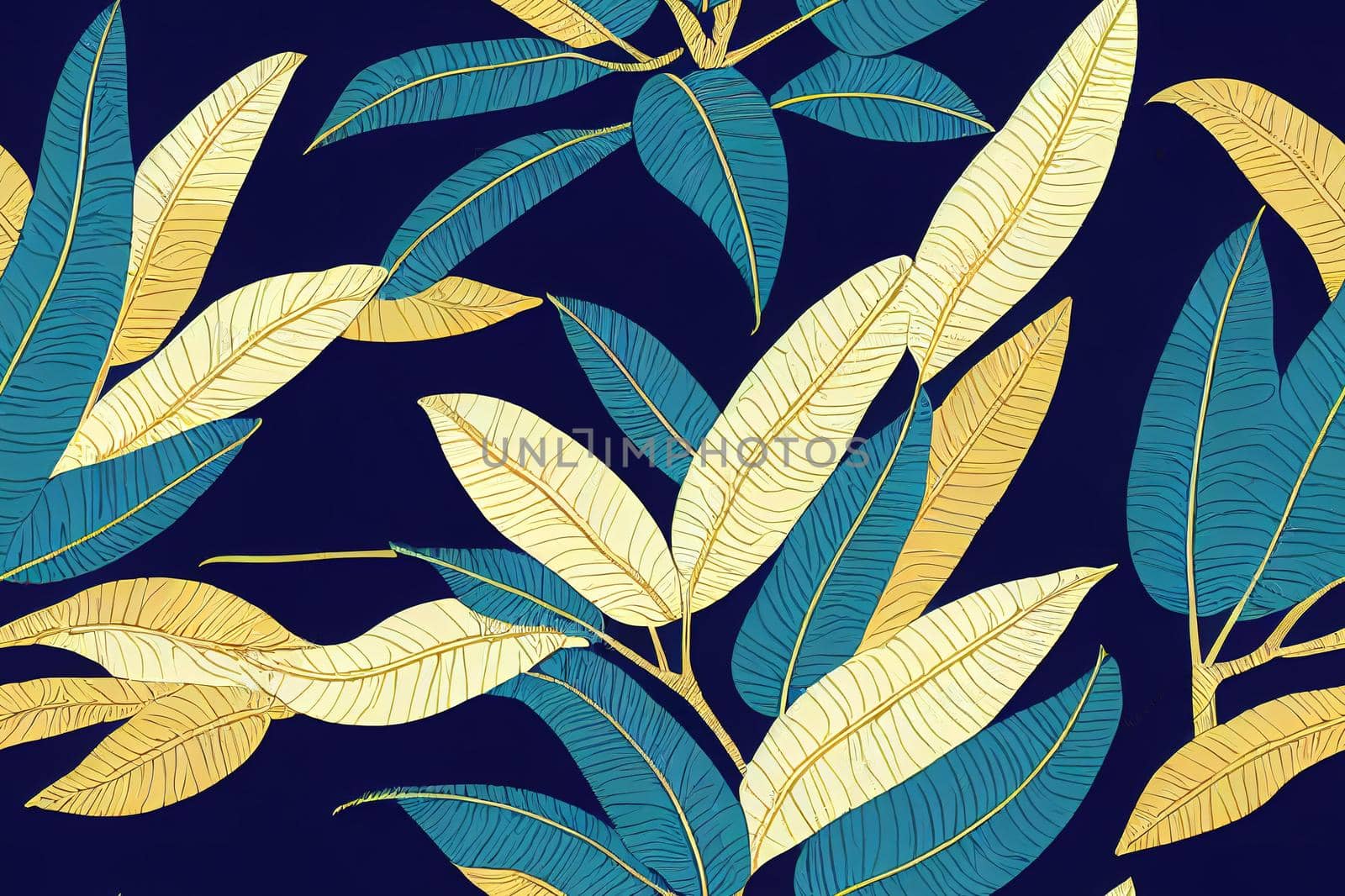 Banana palm tree leaves seamless pattern texture. Exotic tropical by 2ragon
