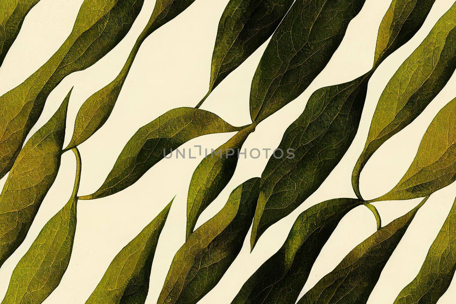 Seamless pattern with leaves prints 2d illustration by 2ragon