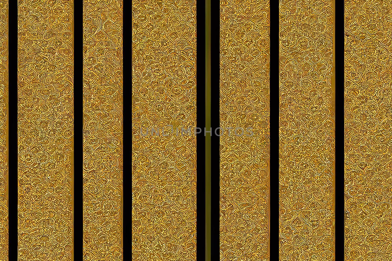 Turkish Mosque Window Seamless Pattern. Ramadan mubarak muslim background. Traditional ramadan kareem mosque pattern with gold grid mosaic. Islamic window grid design of lantern shapes tiles.