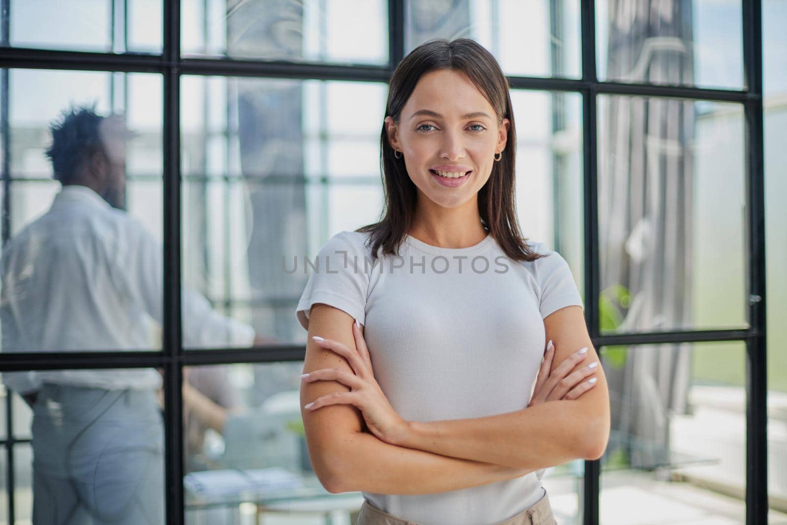Portrait of a young business woman in an modern office