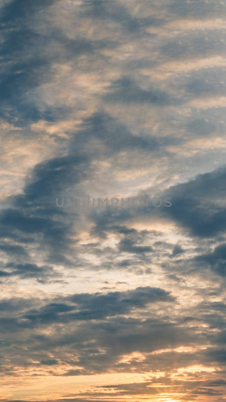 Atmosphere panorama Dramatic Sky Sunset Sunrise Dark orange rosy yellow blue pink cloud background.