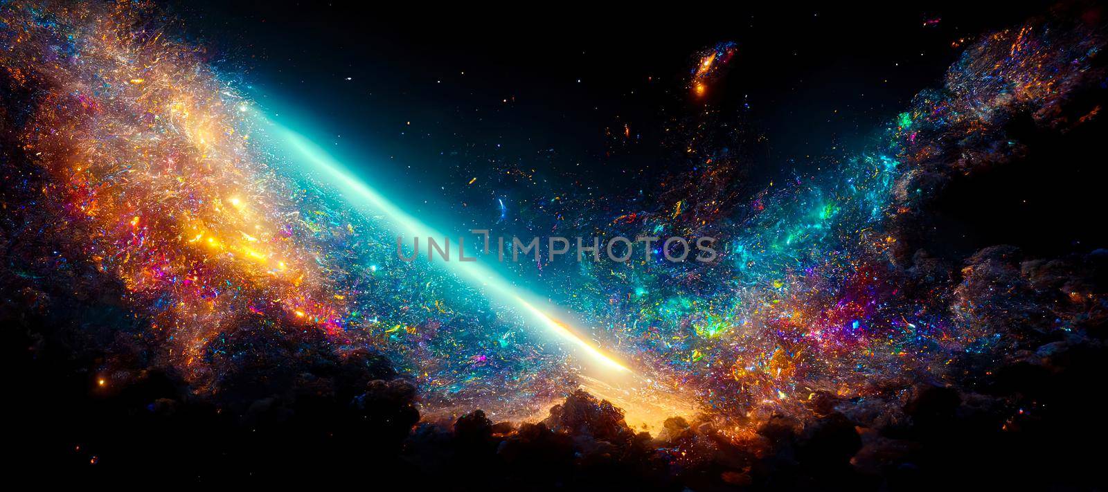 Star Cluster And Nebula In Space by TRMK