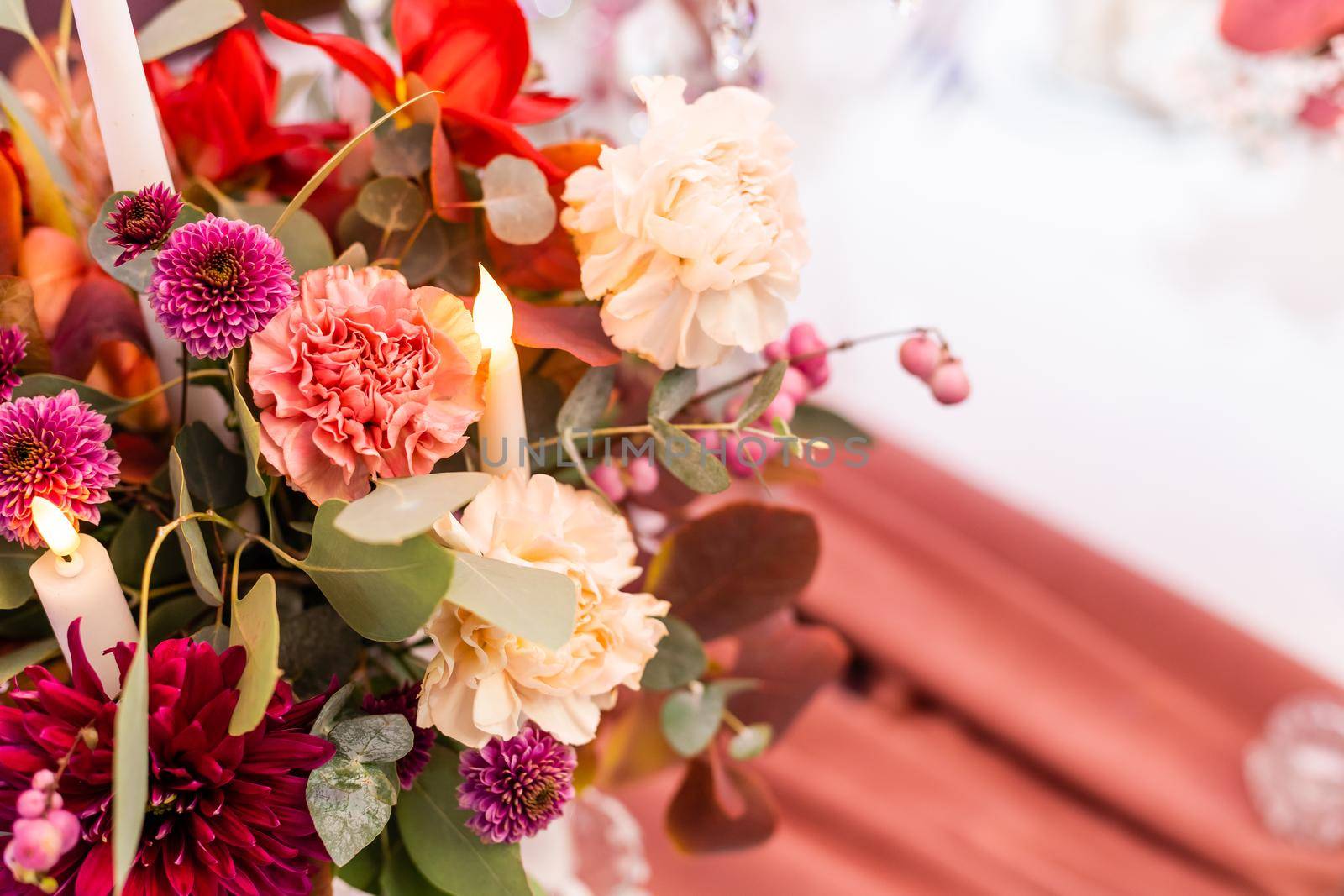 red autumn bouquet on the festive table by Andelov13