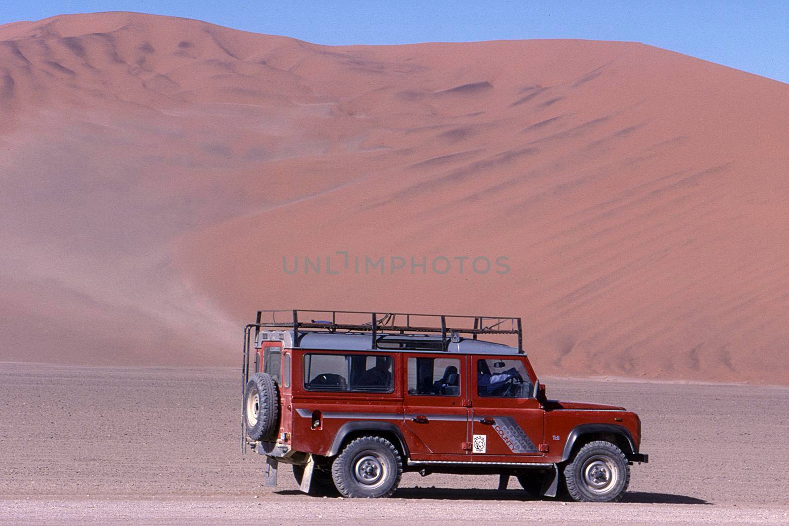 Land Rover in the Namib Desert, Namibia, Africa