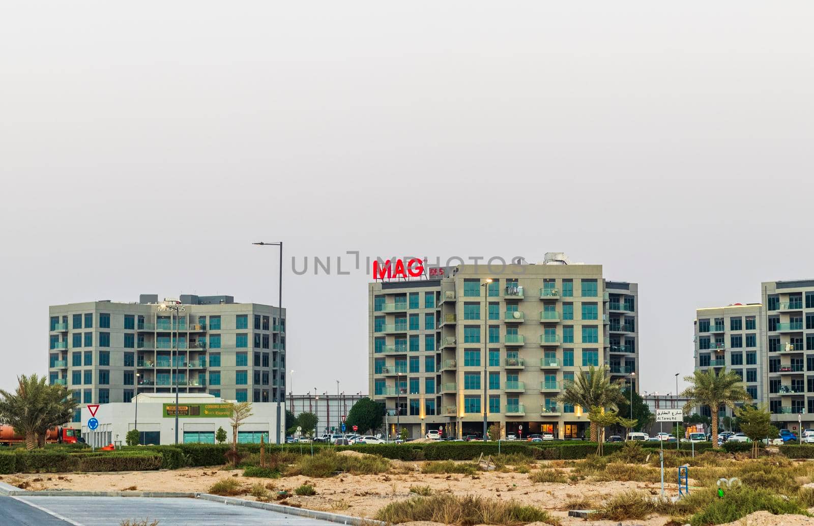 Dubai, UAE - 09.27.2022 - Shot of a modern buildings in MAG 560 district