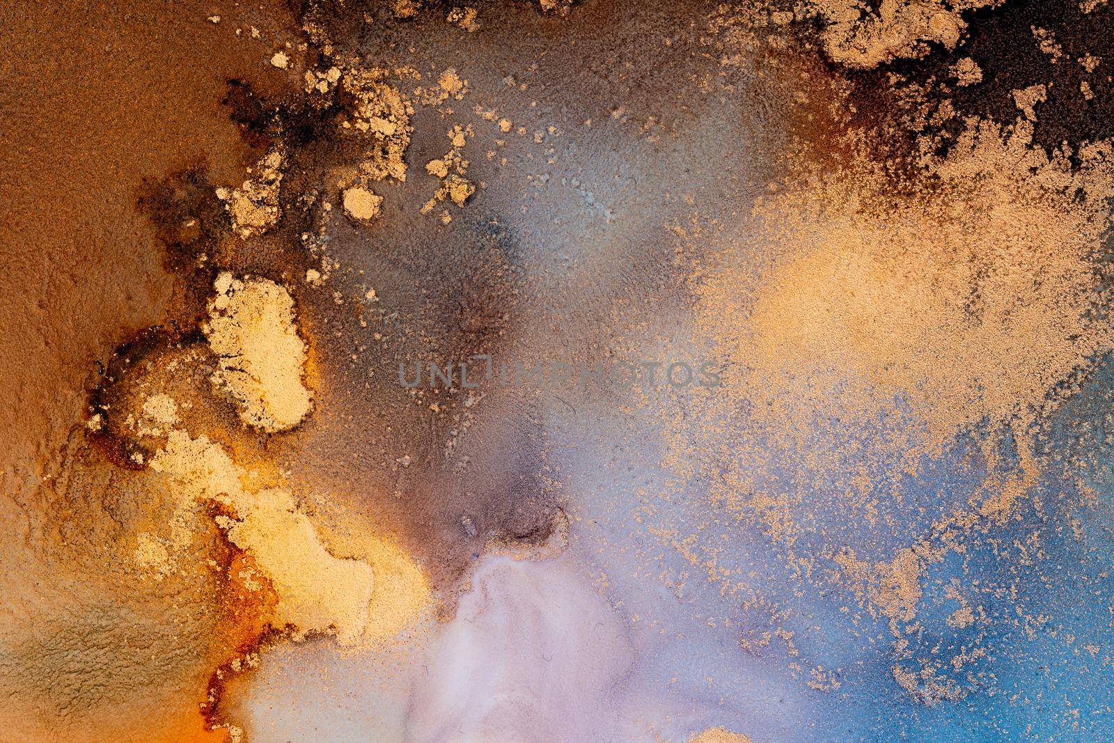 Marble ink abstract art from exquisite original painting for abstract background . Painting was painted on high quality paper texture to create smooth marble background pattern of ombre alcohol ink .