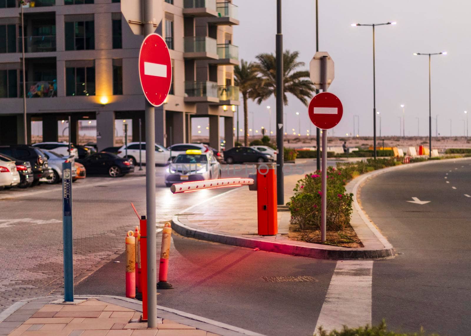 Shot of a gate barrier in the parking
