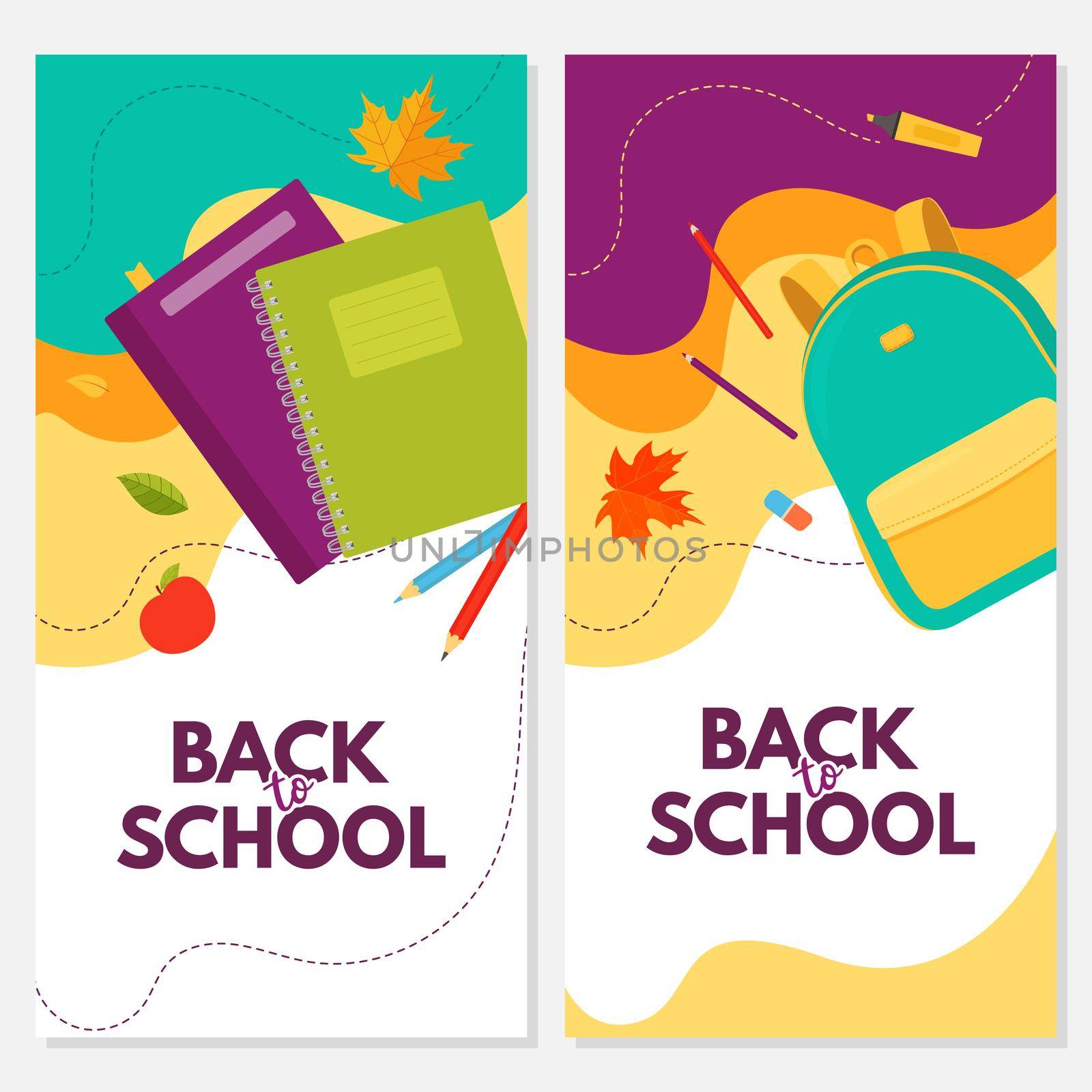 Back to school. Templates for flyers or banner. by Lena_Khmelniuk