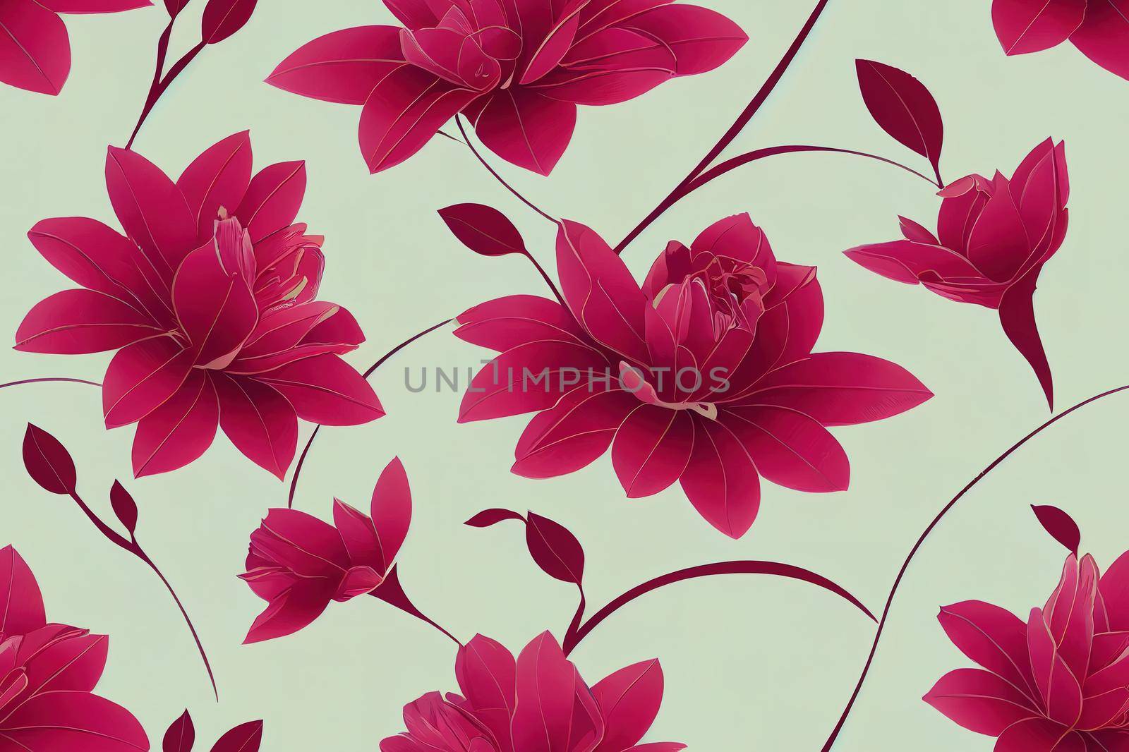 Floral vintage seamless pattern for retro wallpapers. Enchanted Vintage Flowers. Arts and Crafts movement inspired. Design for wrapping paper, wallpaper, fabrics and fashion clothes.