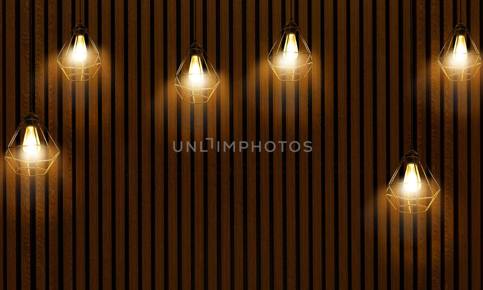 Light bulbs on dark wooden background by Andelov13