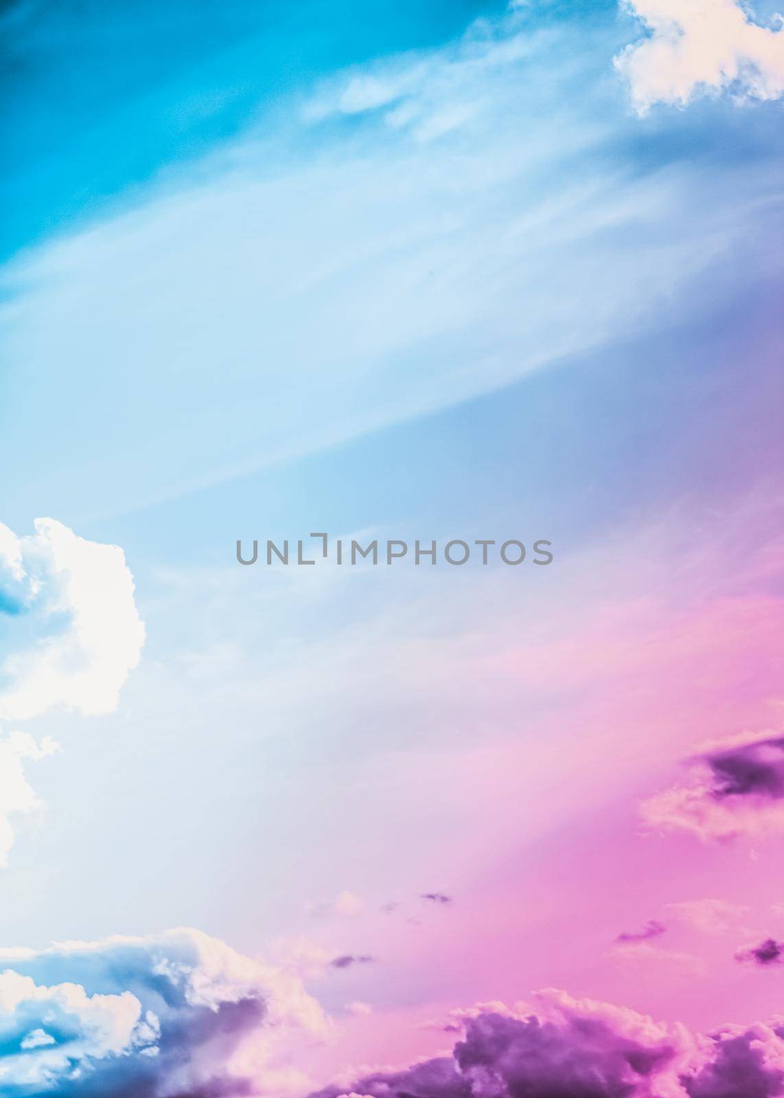 Magical dream, nature backdrop and spiritual holiday concept - Dreamy surreal sky as abstract art, fantasy pastel colours background for modern design