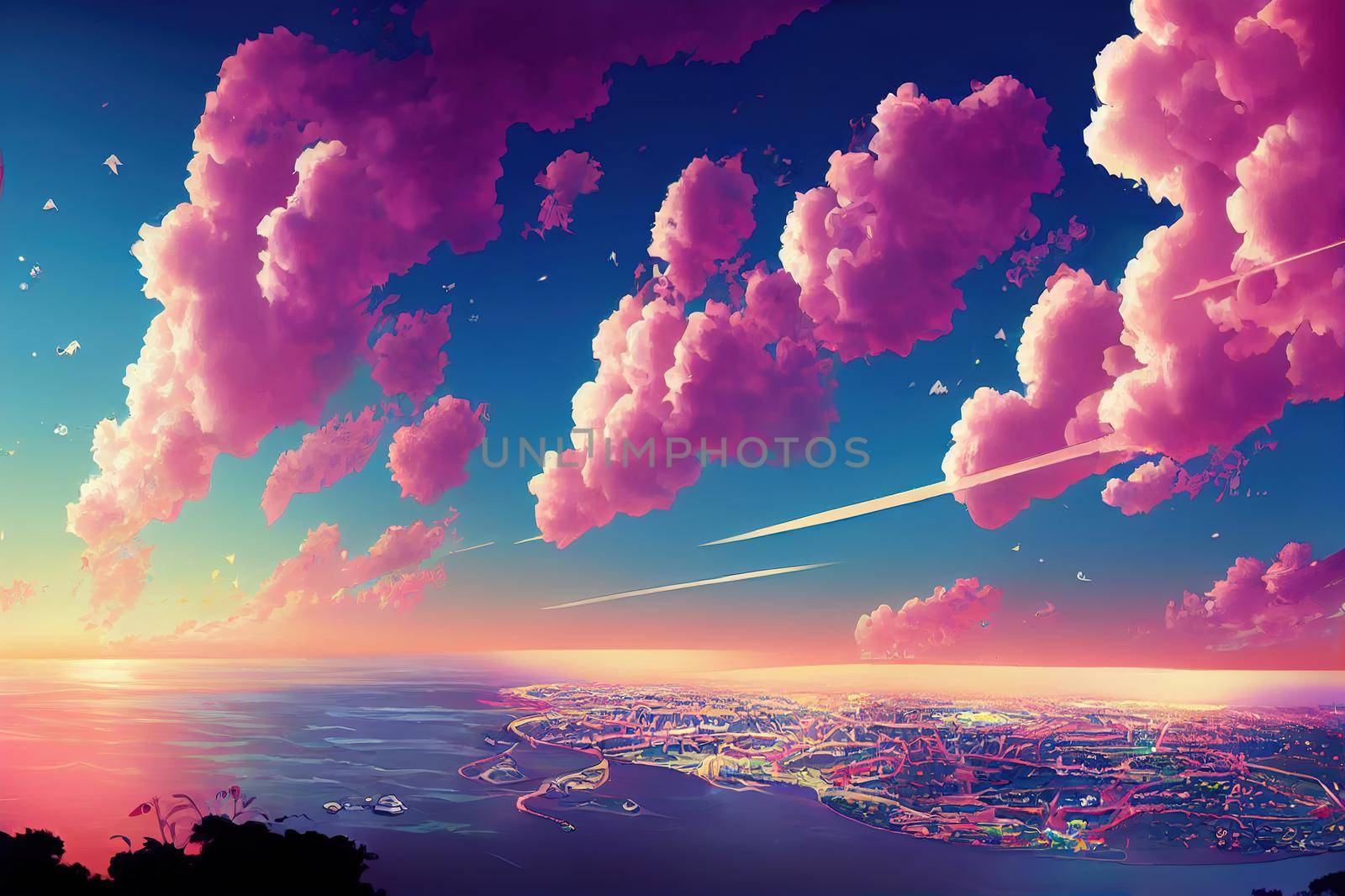 Singaporeanime style 2d background illustration cartoonish style, high quality illustration