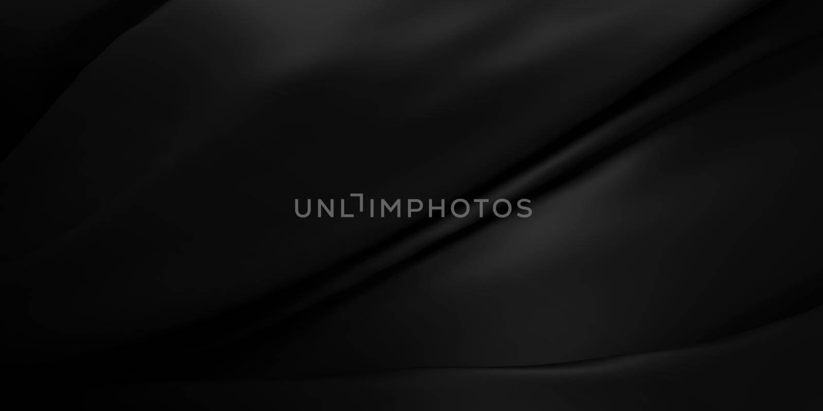 Black fabric background with copy space 3d render by Myimagine