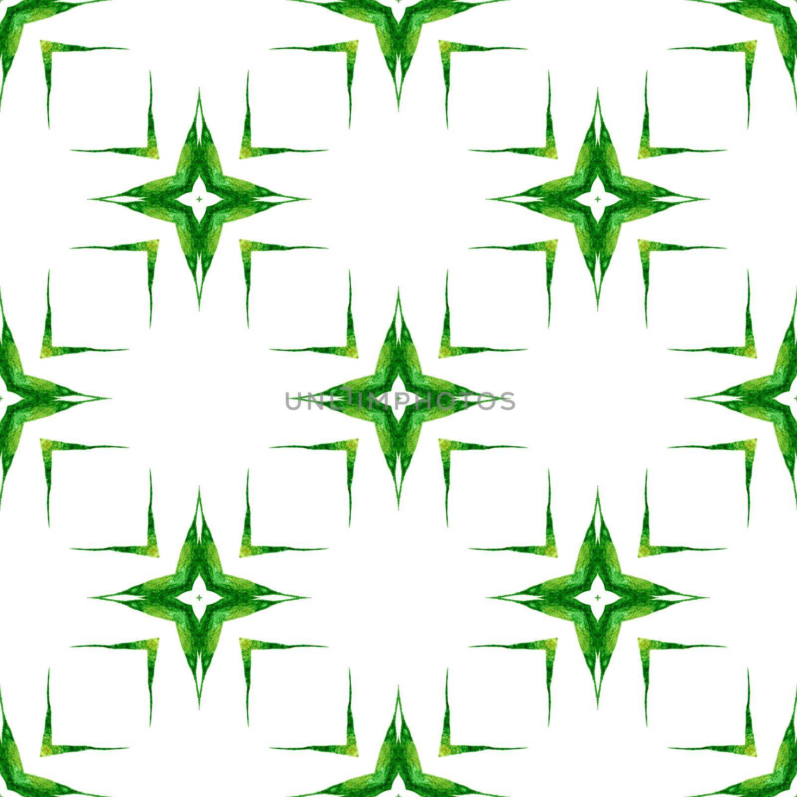 Ethnic hand painted pattern. Green optimal boho by beginagain