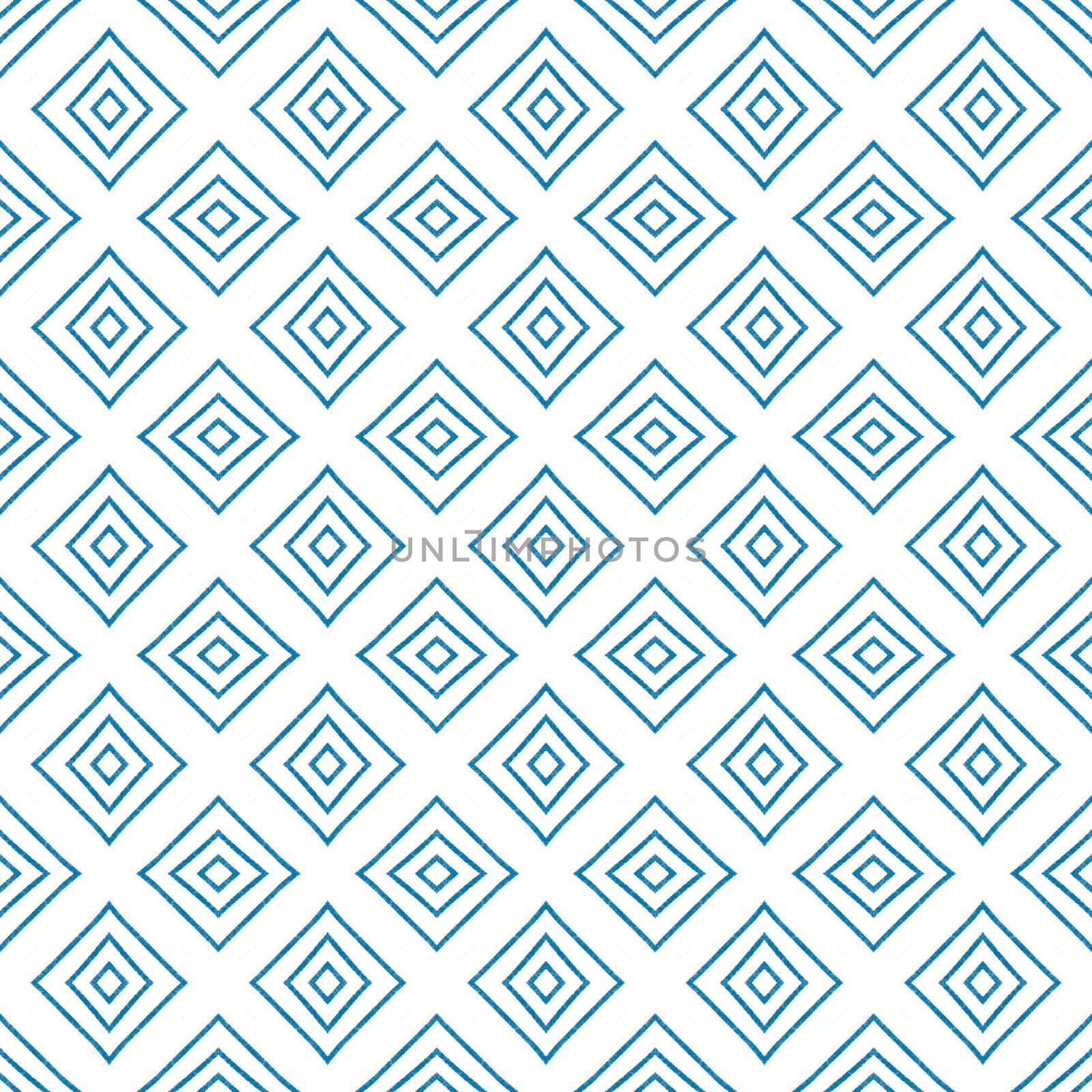 Exotic seamless pattern. Blue symmetrical kaleidoscope background. Textile ready breathtaking print, swimwear fabric, wallpaper, wrapping. Summer swimwear exotic seamless design.