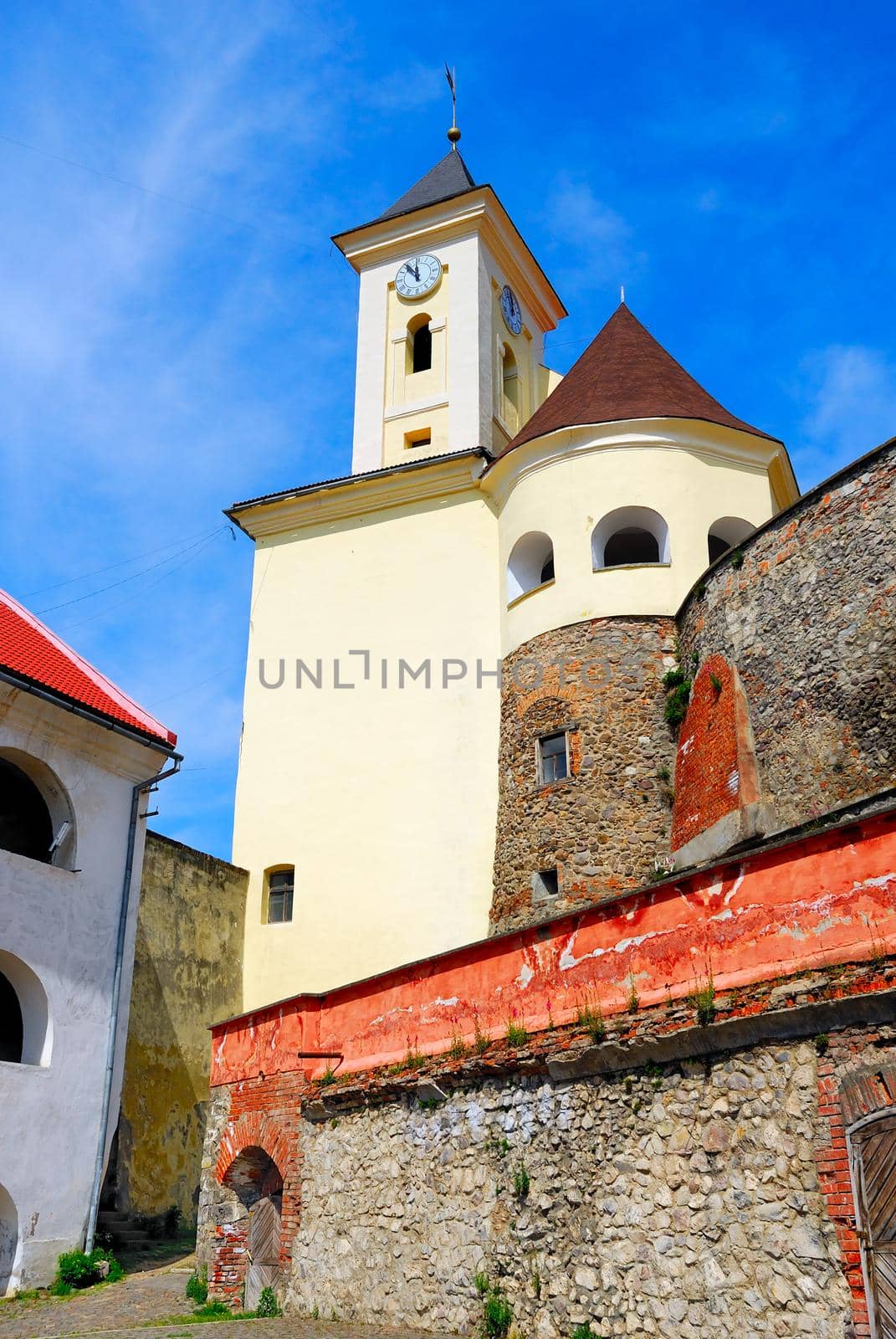 Old medieval castle with towers.