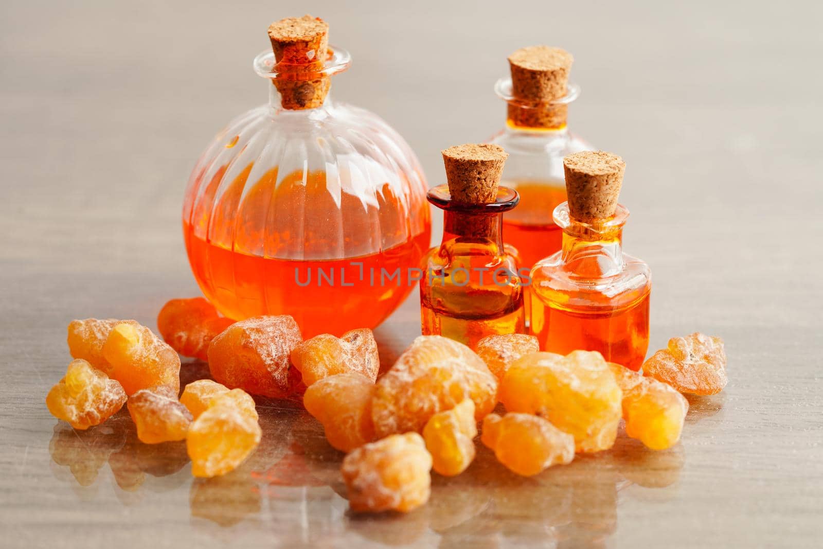 Frankincense or olibanum aromatic resin used in incense and perfumes.