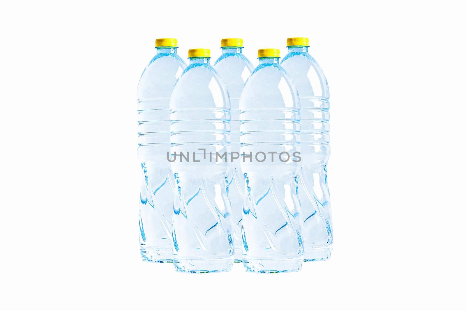 Plastic water bottle isolated on white background, mineral, healthy concept.