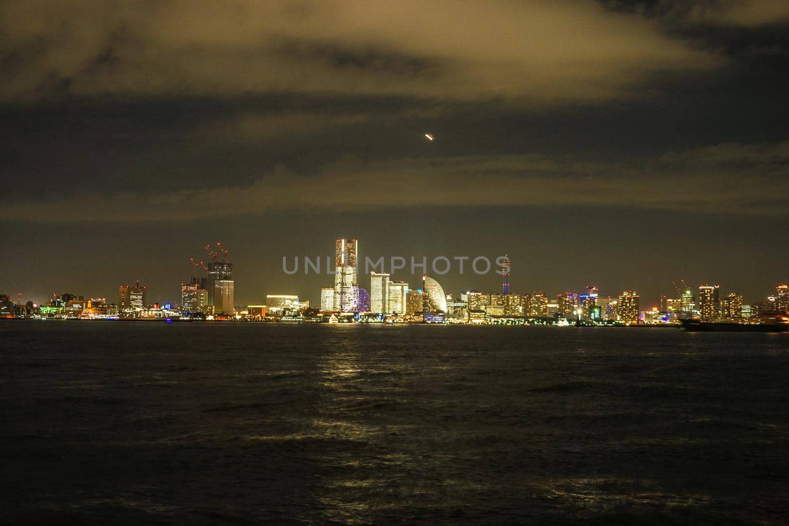 Night view of Yokohama Minato Mirai (at all night light up). Shooting Location: Yokohama-city kanagawa prefecture