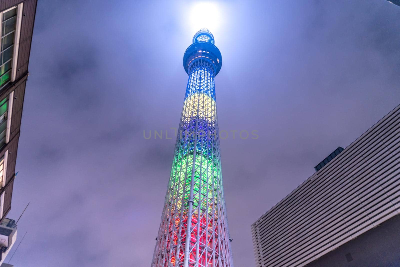 Olympic Color Tokyo Sky Tree. Shooting Location: Tokyo metropolitan area