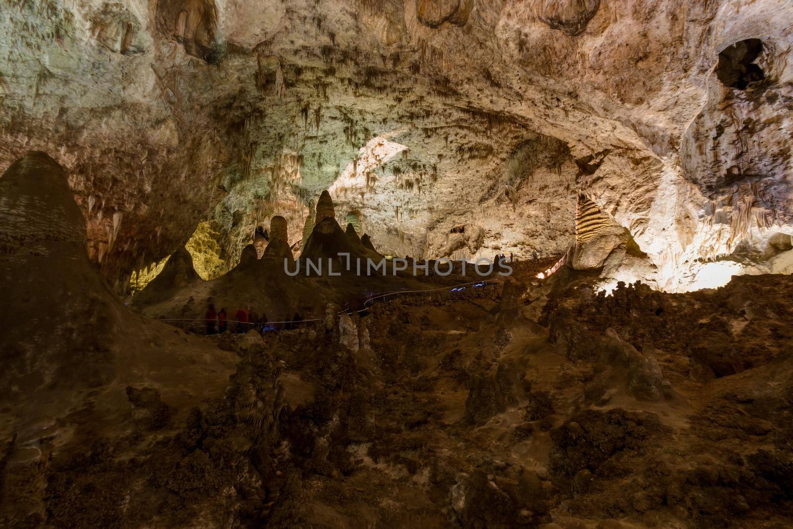 Limestones formations of Guadeloupe Mountains' Carlsbad Caverns.