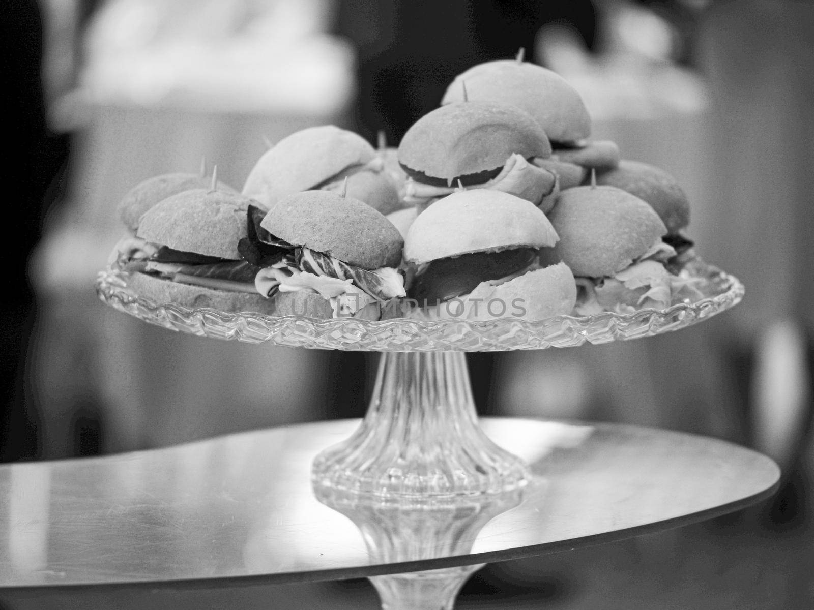 tasty snacks and sandwiches for a party wedding celebration