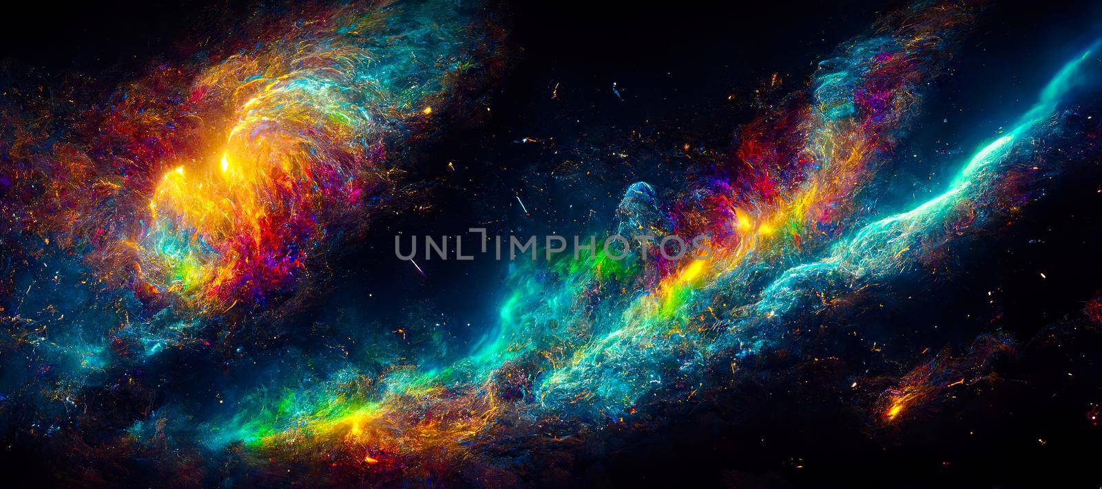 abstract space landscape of the universe with stars and nebulae by TRMK