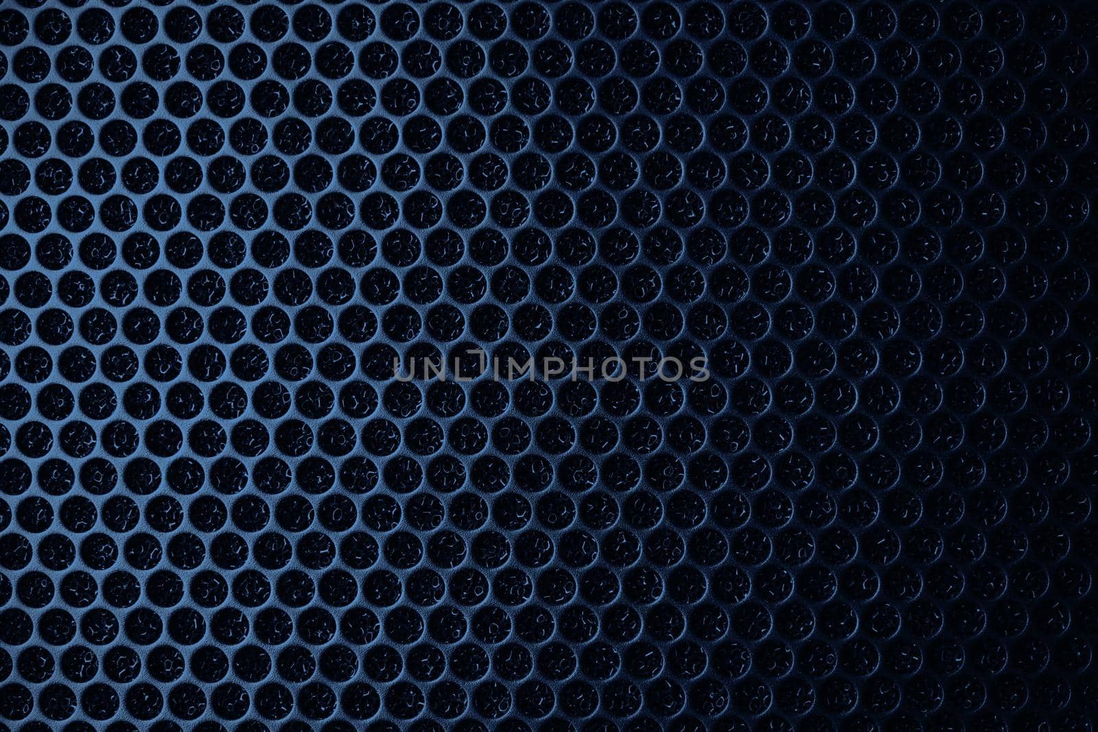 Safety net on the music speaker. Protective grid audio speakers. Close view of Black safety net. Metal perforated mesh, abstract pattern, Abstract black background. Professional audio equipment by EvgeniyQW