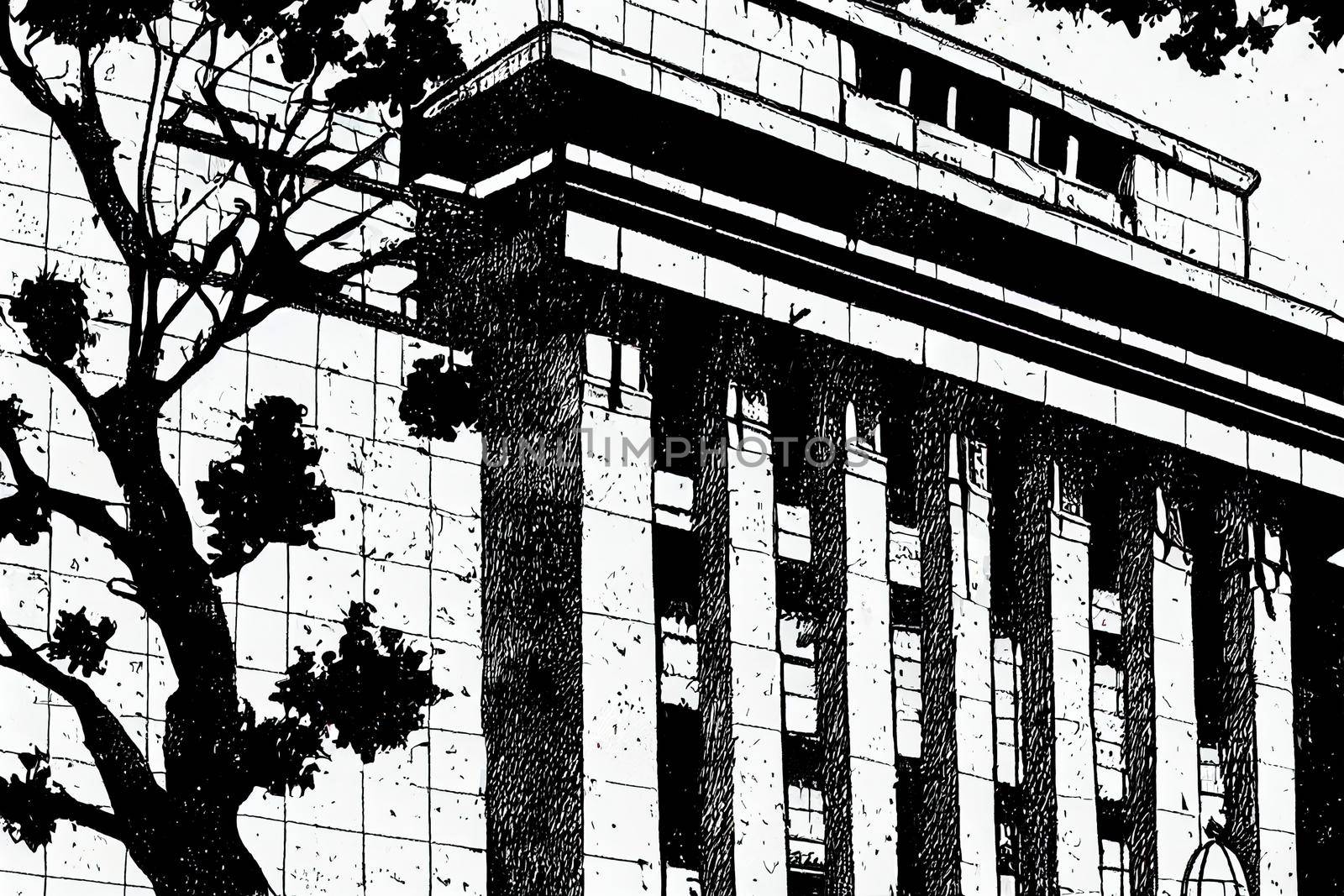 Cartoon style Capital Building Washington DC , Anime style no watermark