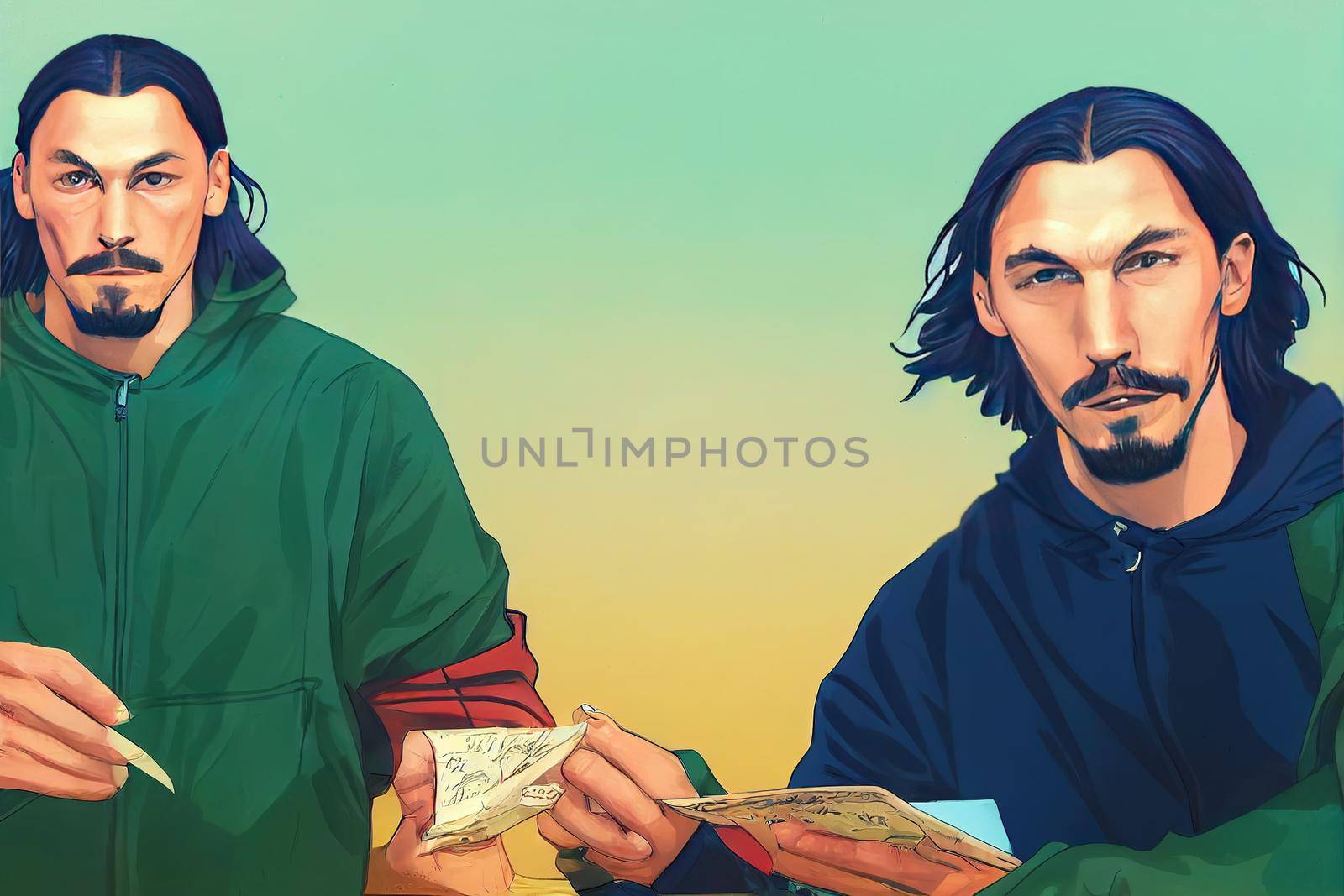 cartoon drawing Ljubla Slovenia 0 2 Zlatan Cordic Zlatko get Arrested on Third Big Protest in Slovenia Against the PCT Green Pass in the European Capital City , Anime style no watermark