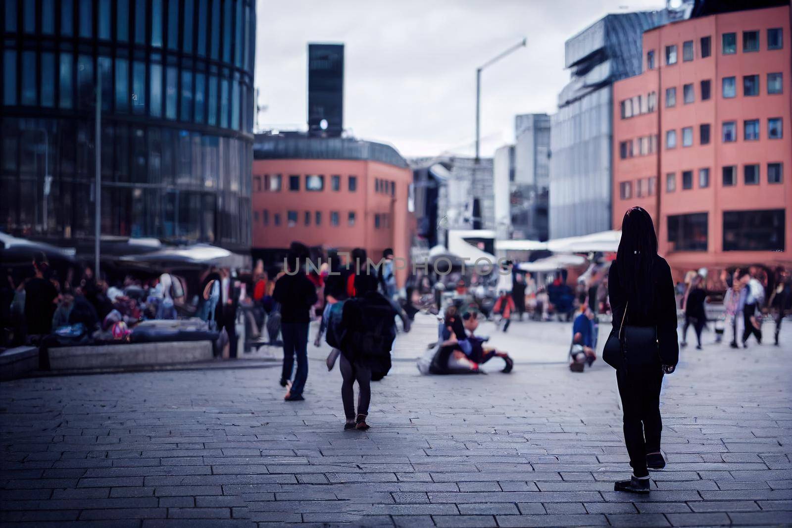 anime style, STOCKHOLM SWEDEN AUGUST 23 2018 People visit Sergels Torg square in Norrmalm district Stockholm Sweden Stockholm is the capital city and most populous area in Sweden , Anime style no