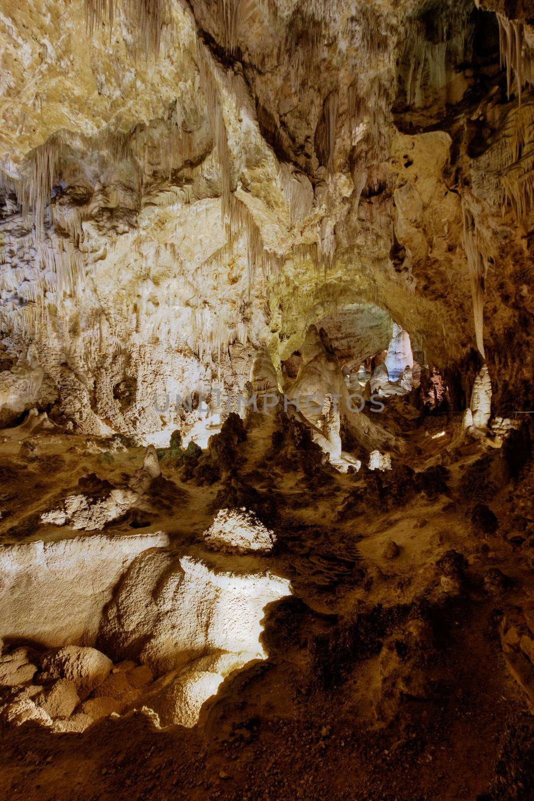 Limestones formations of Guadeloupe Mountains' Carlsbad Caverns.