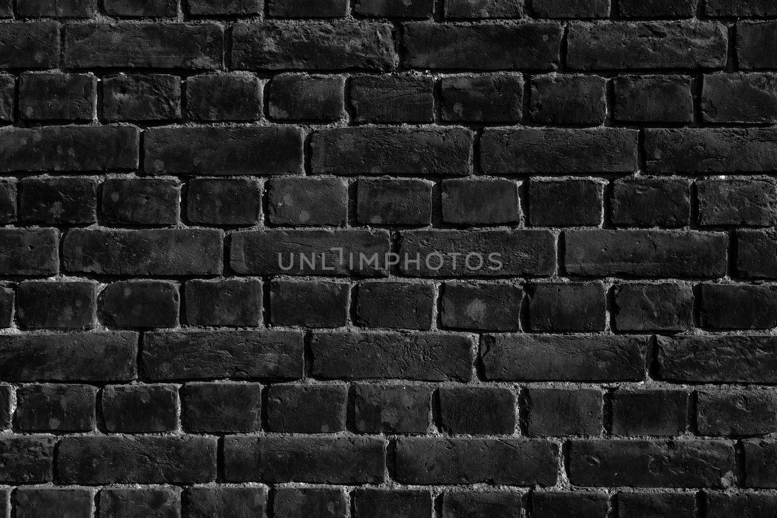 Old Black Brick Wall, Brick wall background texture.