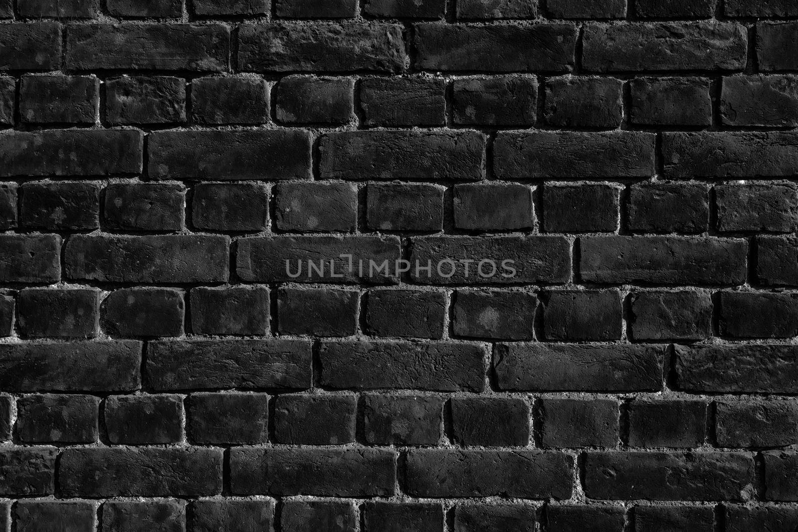 Old Black Brick Wall, Brick wall background texture.