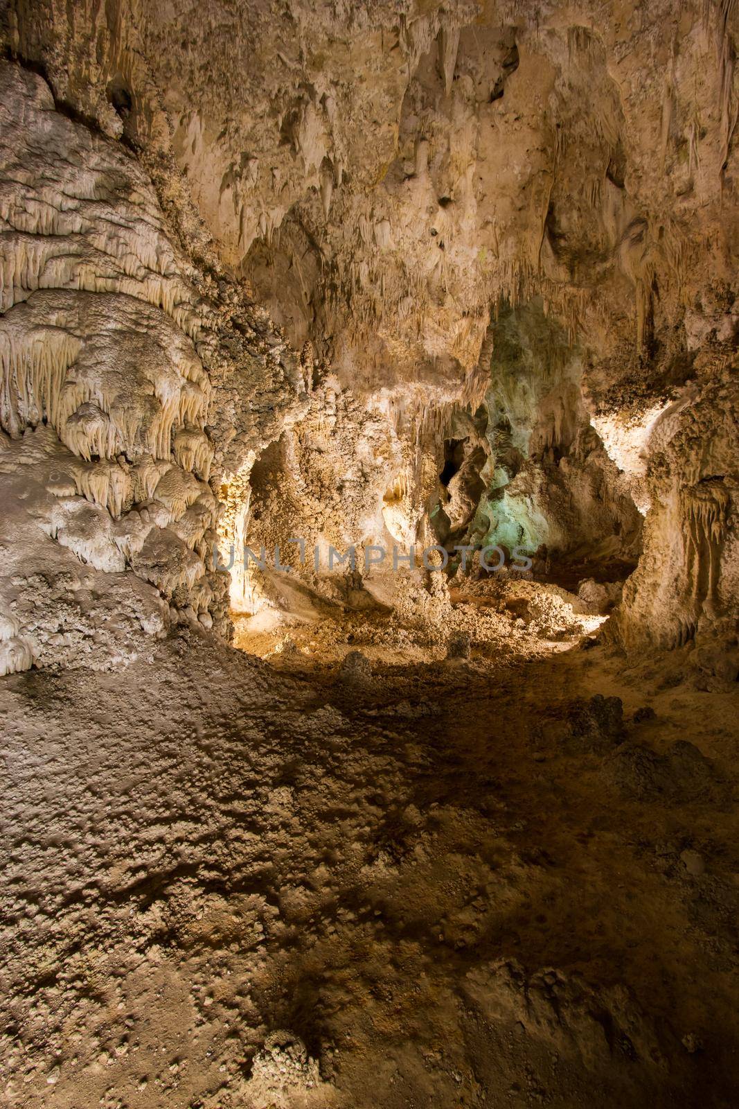 Limestones formations of Guadeloupe Mountains' Carlsbad Caverns.