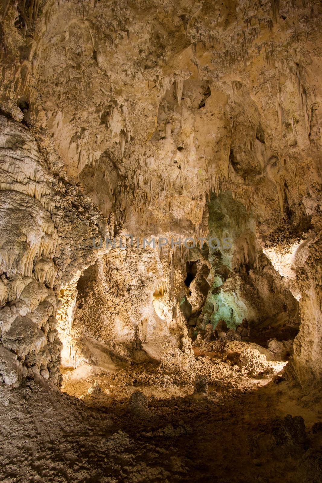 Limestones formations of Guadeloupe Mountains' Carlsbad Caverns.