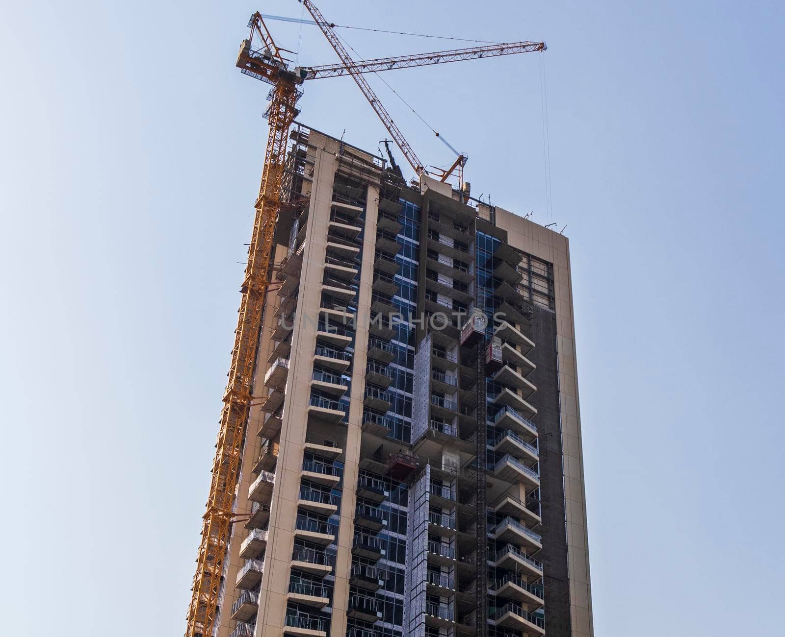 Construction site of a modern skyscraper