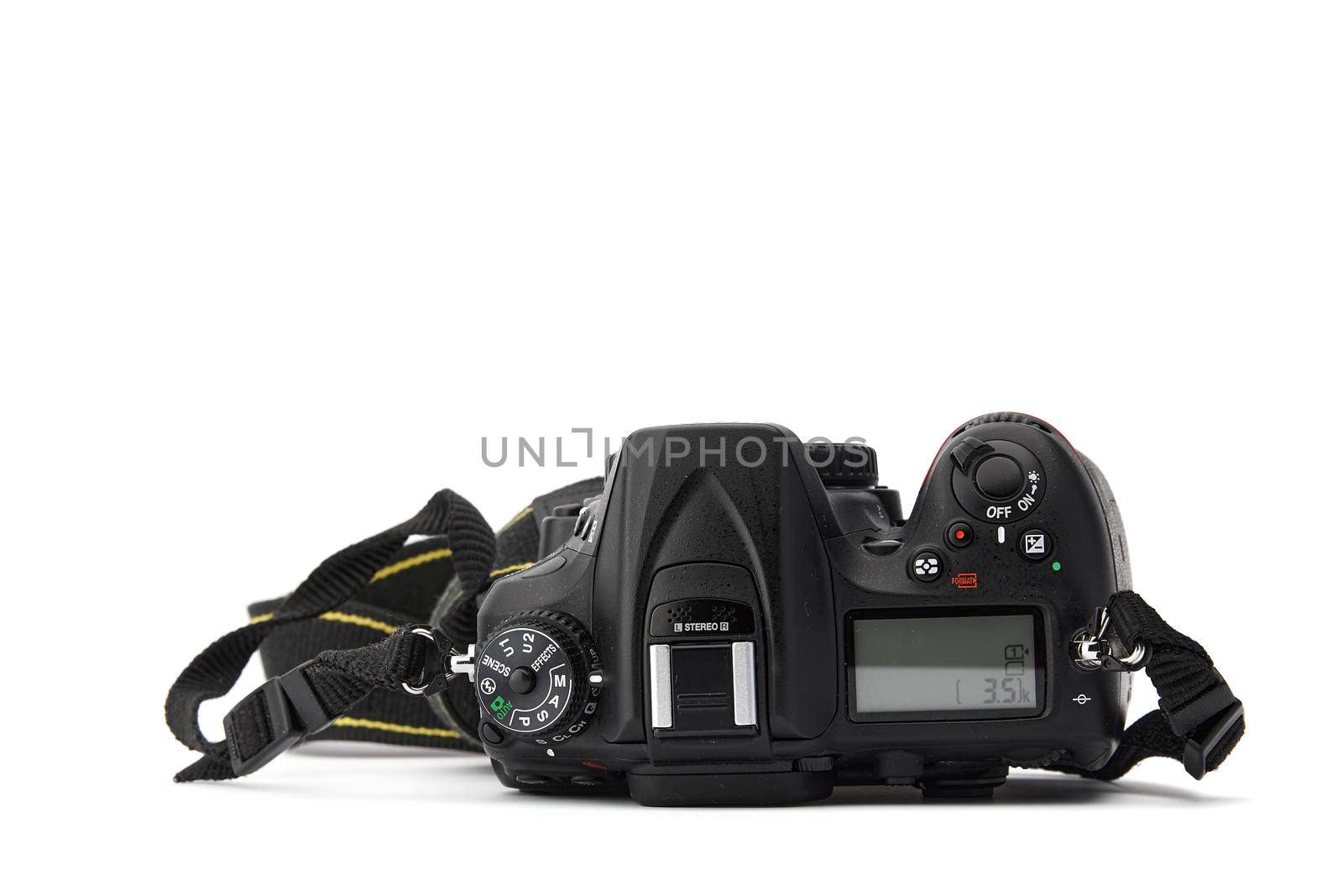 Nikon DSLR Camera Nikon D7200 isolated on white background. Detail photos of Nikon D7200 body with grip. 03.04.2021, Rostov region, Russia by EvgeniyQW