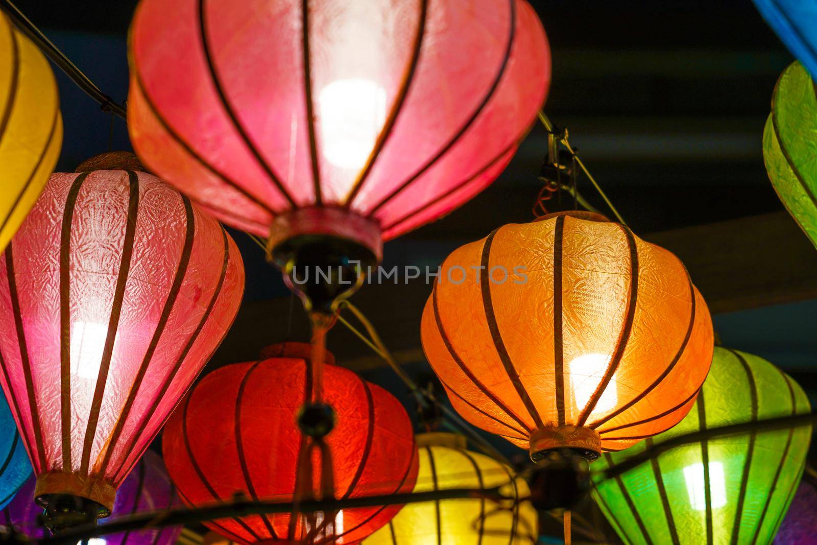 Colorful summer festival lantern. Shooting Location: Yokohama-city kanagawa prefecture