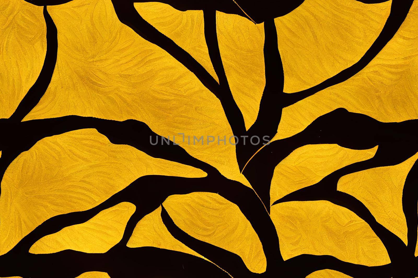 Pattern with gold yellow leaves. High quality Illustration