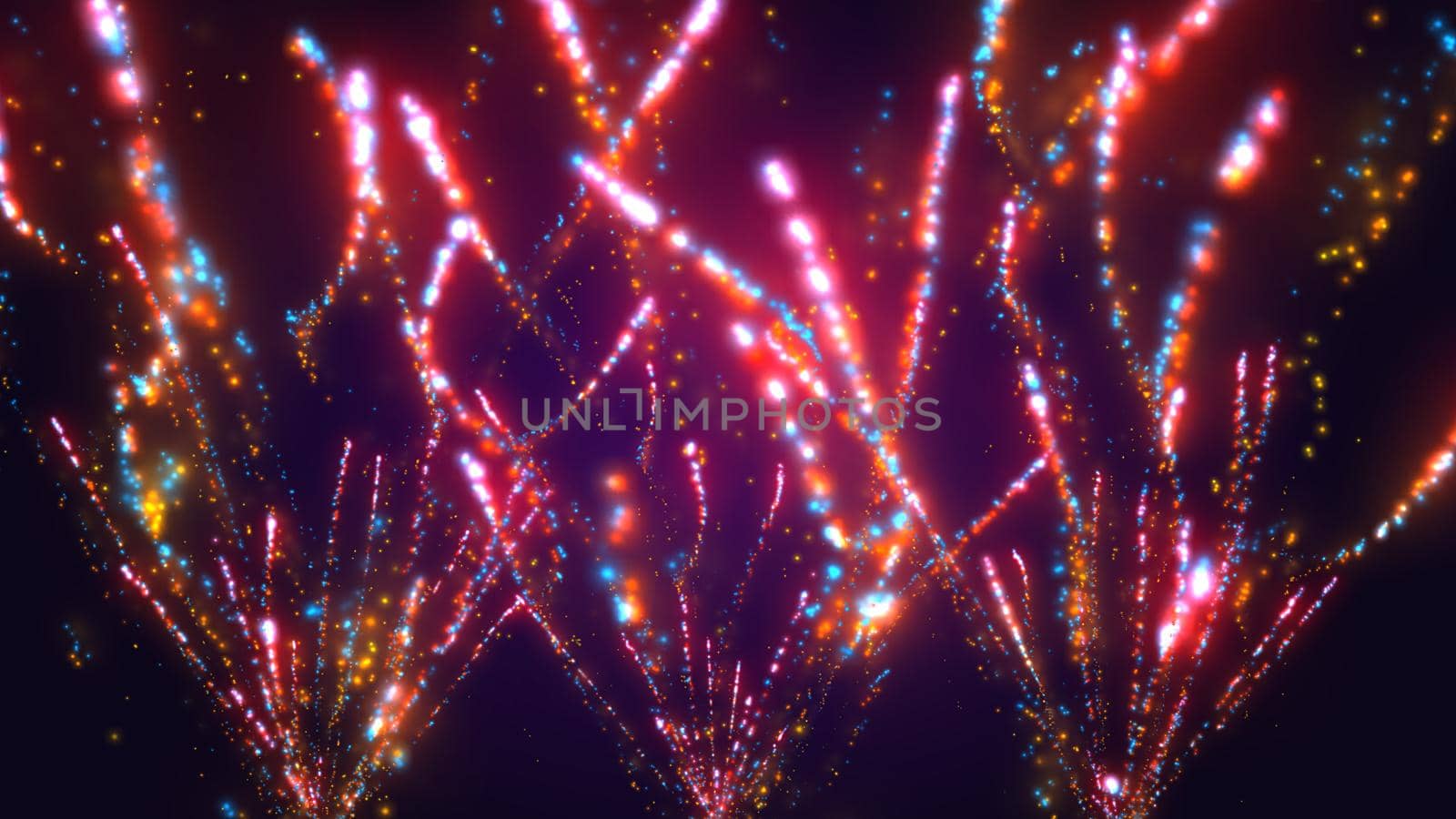 Abstract purple background with multicolored fireworks by Vvicca