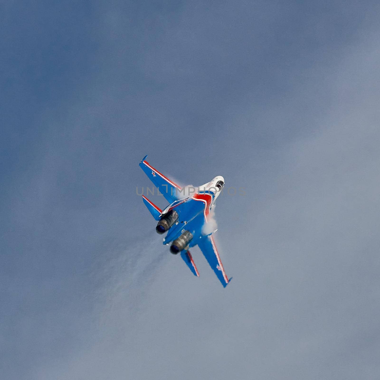 Performance of the aerobatic team Russian Knights, Russian Air Force. On planes Sukhoi Su-30S, NATO code name: Flanker-E. International Military-Technical Forum Army-2020 . 09.25.2020, Moscow, Russia by EvgeniyQW