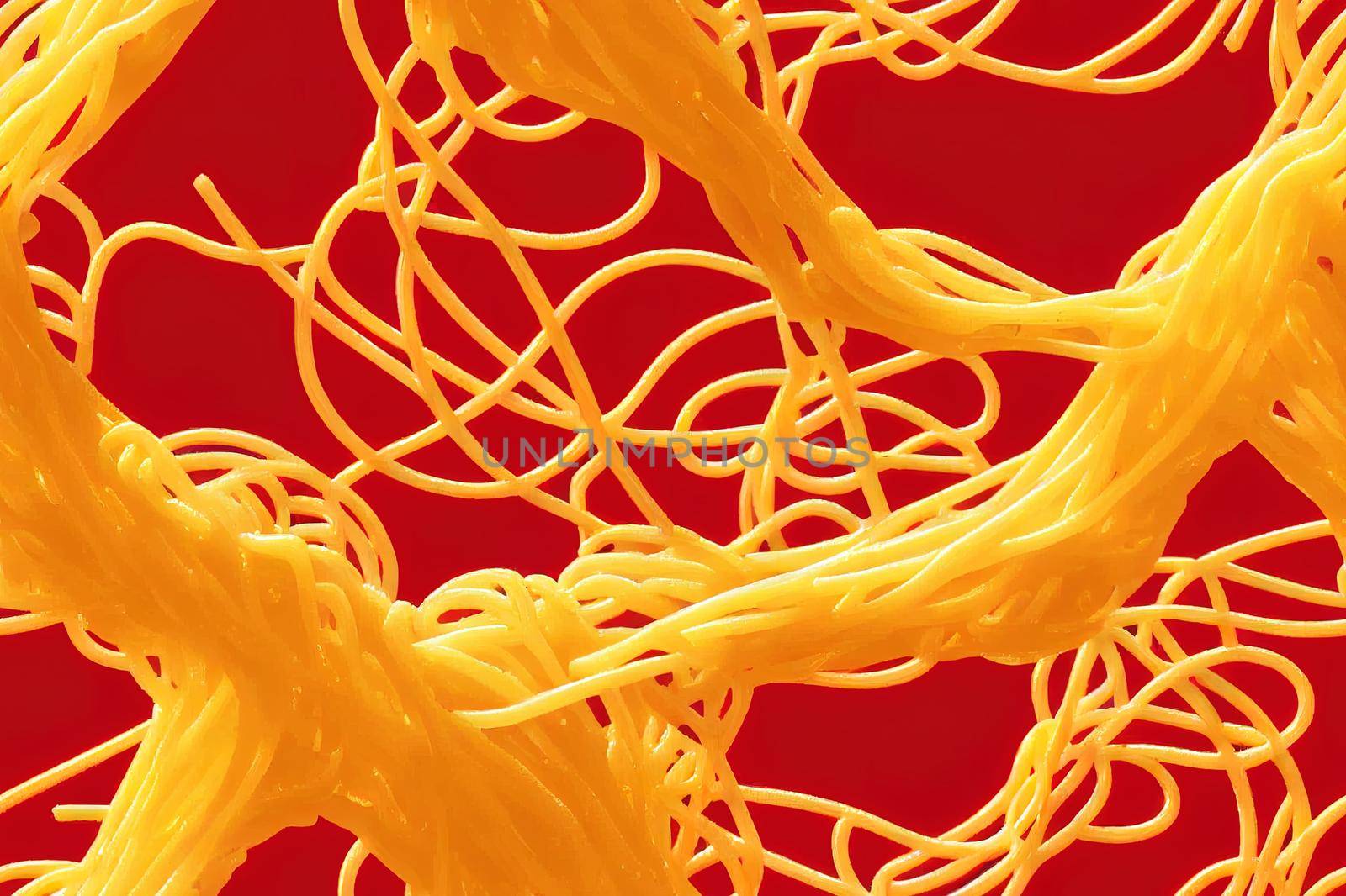 Seamless pattern of Spaghetti Pasta, Ramen noodles