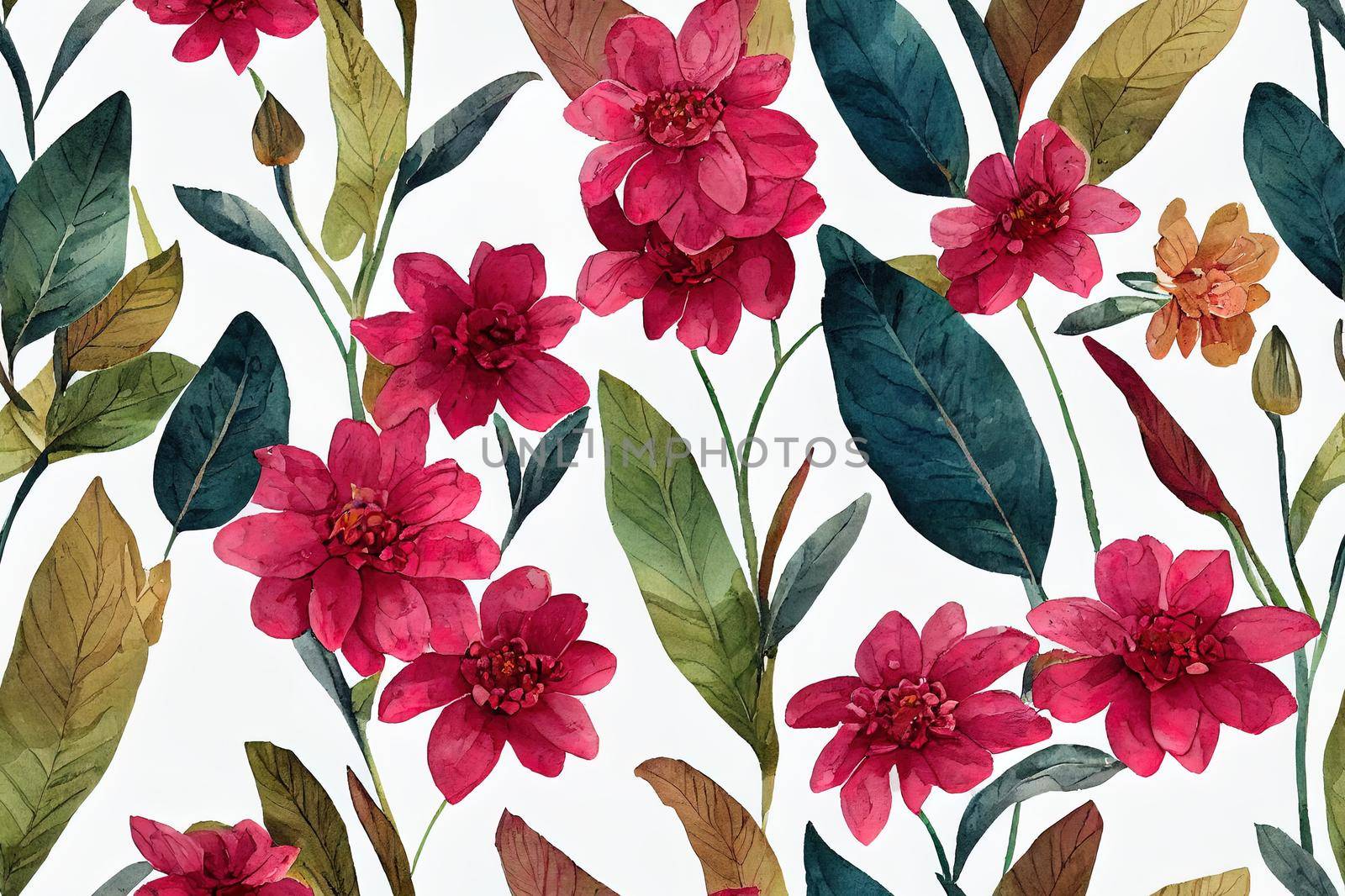 Seamless hand drawing flowers pattern, textile fabric print High Quality Illustration